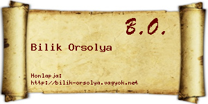 Bilik Orsolya névjegykártya